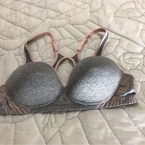 Athletic Works Heathered Gray Bra with Pink Trim